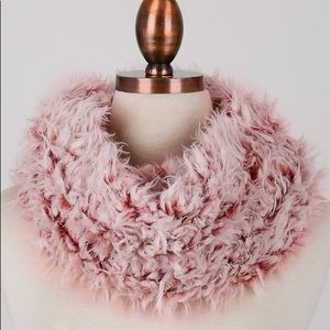 Fuzzy Pink Infinity Scarf